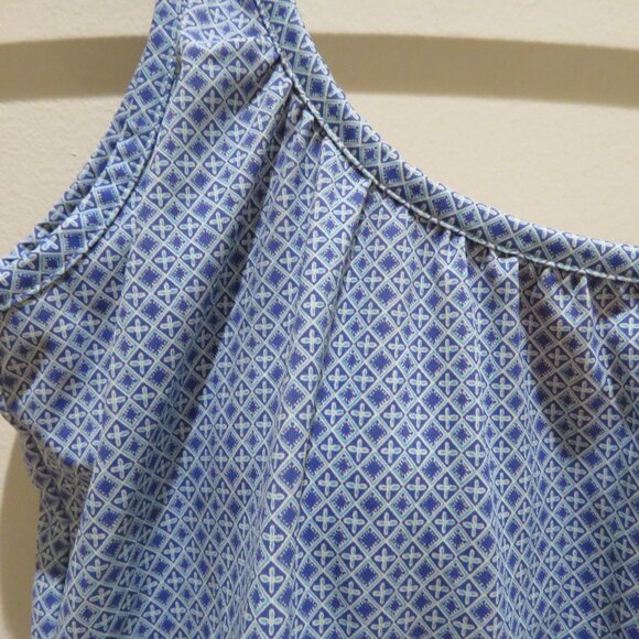 CABANA LIFE X TALBOTS Blue Diamond Blouson Tankini Top Summer Vacation - Size S - Picture 7 of 14